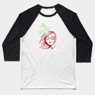 Be Your Own Hero (Pink & Green) Baseball T-Shirt